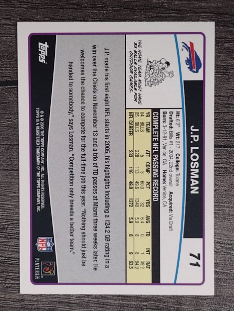 2006 Topps #71 J.P. Losman