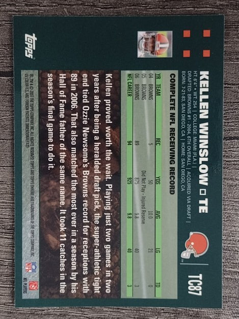 2007 Topps Chrome #TC87 Kellen Winslow