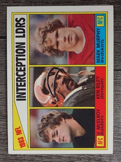 1984 Topps #206 Interception Leaders/Vann McElroy/Ken Riley/Mark Murphy