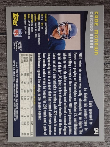 2001 Topps #94 Cade McNown
