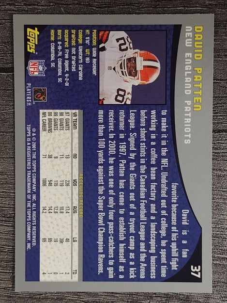 2001 Topps #37 David Patten