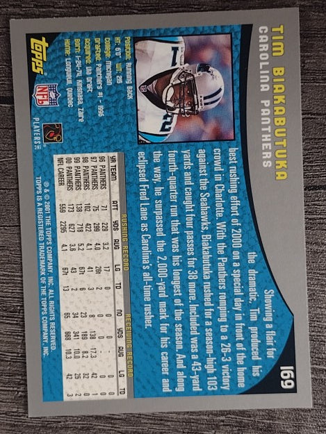 2001 Topps #169 Tim Biakabutuka