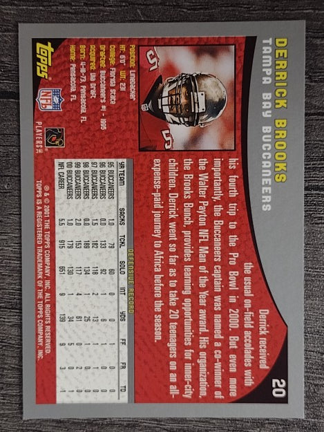 2001 Topps #20 Derrick Brooks