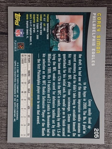 2001 Topps #205 Corey Simon