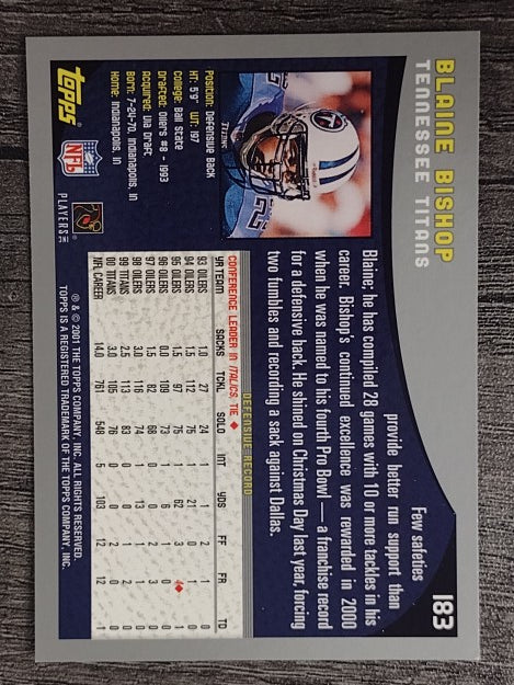 2001 Topps #183 Blaine Bishop