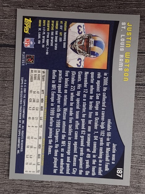 2001 Topps #187 Justin Watson