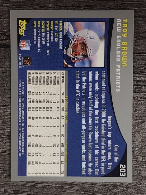 2001 Topps #203 Troy Brown