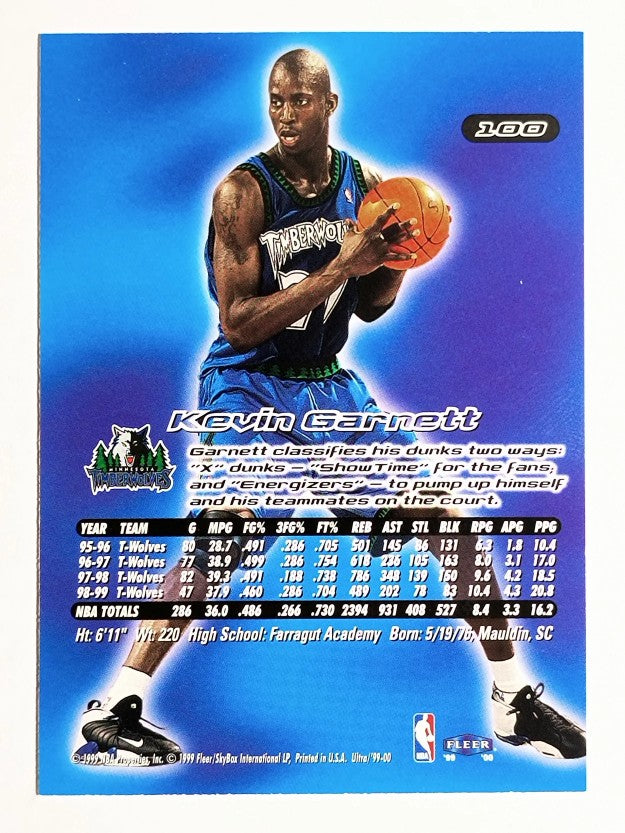 1999-00 Ultra #100 Kevin Garnett