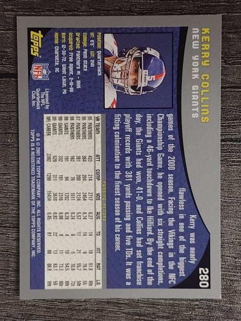 2001 Topps #280 Kerry Collins