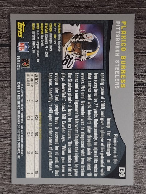 2001 Topps #139 Plaxico Burress