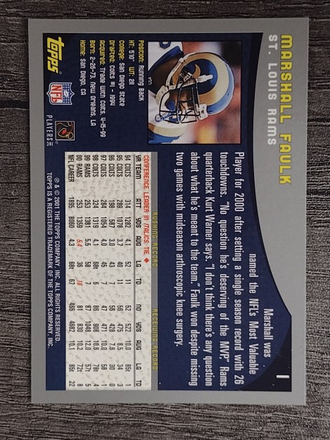 2001 Topps #1 Marshall Faulk