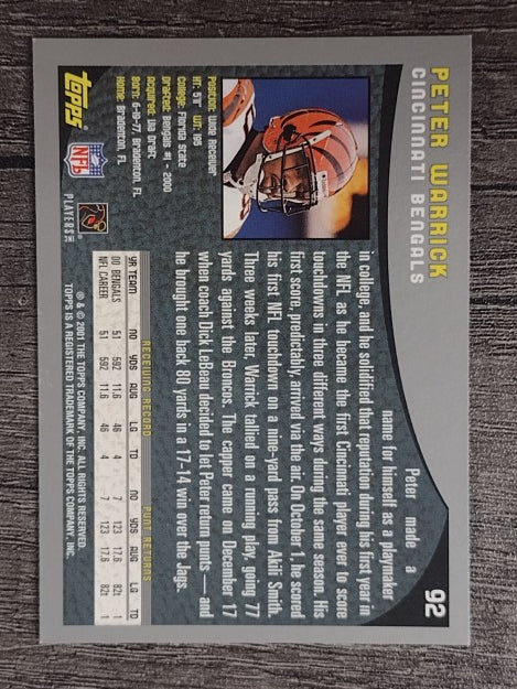 2001 Topps #92 Peter Warrick