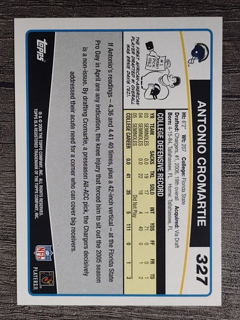 2006 Topps #327 Antonio Cromartie RC