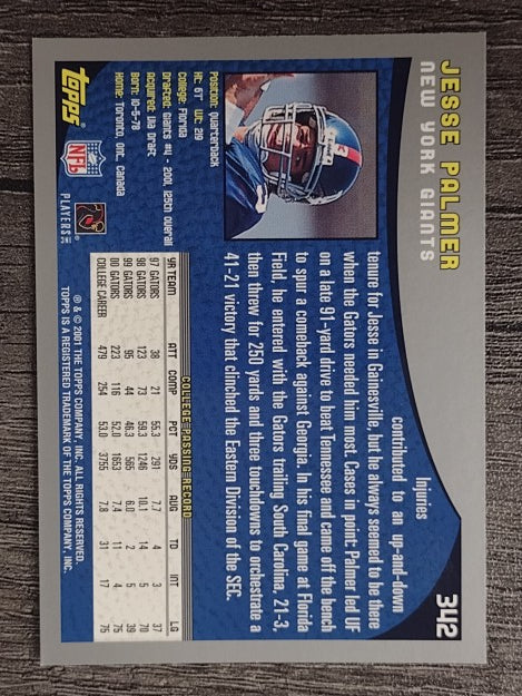 2001 Topps #342 Jesse Palmer RC