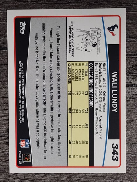 2006 Topps #343 Wali Lundy RC