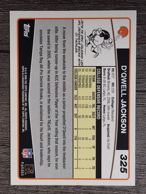 2006 Topps #325 D'Qwell Jackson RC