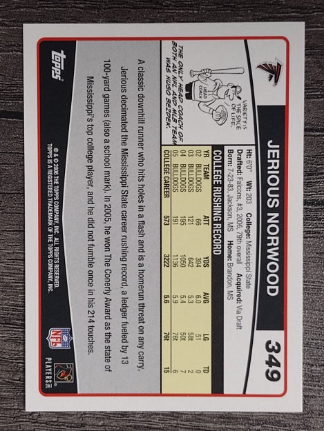 2006 Topps #349 Jerious Norwood RC