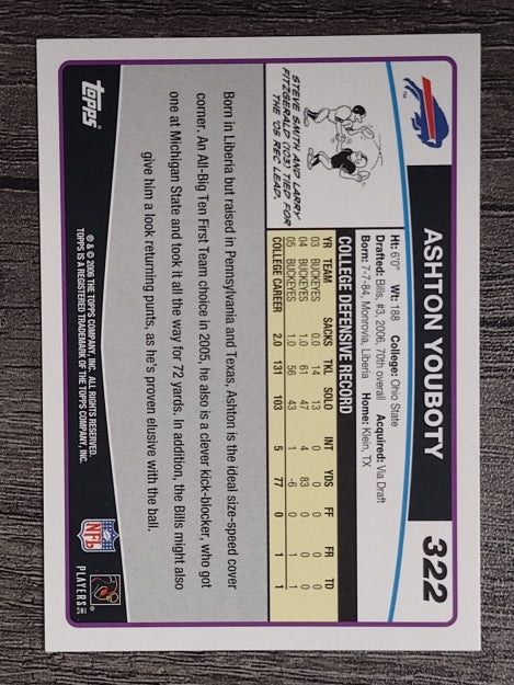 2006 Topps #322 Ashton Youboty RC