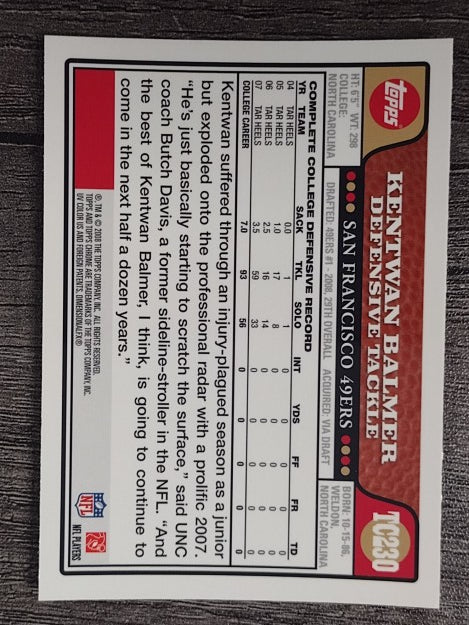 2008 Topps Chrome #TC230 Kentwan Balmer RC