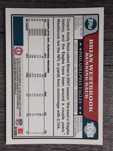2008 Topps Chrome #TC43 Brian Westbrook