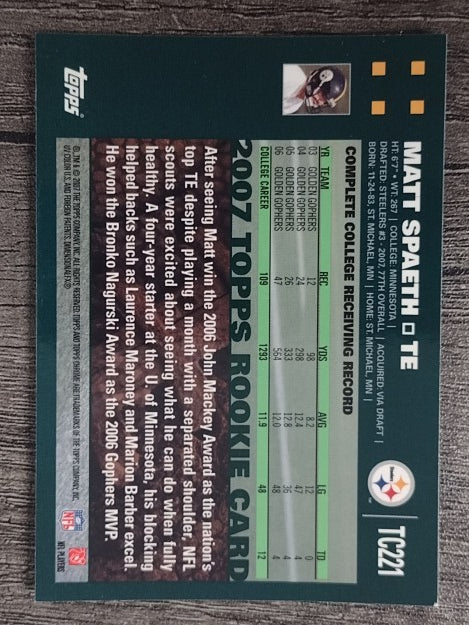 2007 Topps Chrome #TC221 Matt Spaeth RC (NM)