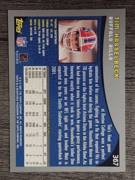 2001 Topps #367 Tim Hasselbeck RC