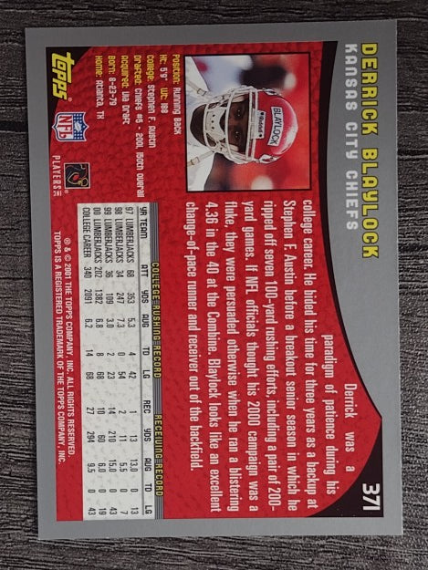 2001 Topps #371 Derrick Blaylock RC