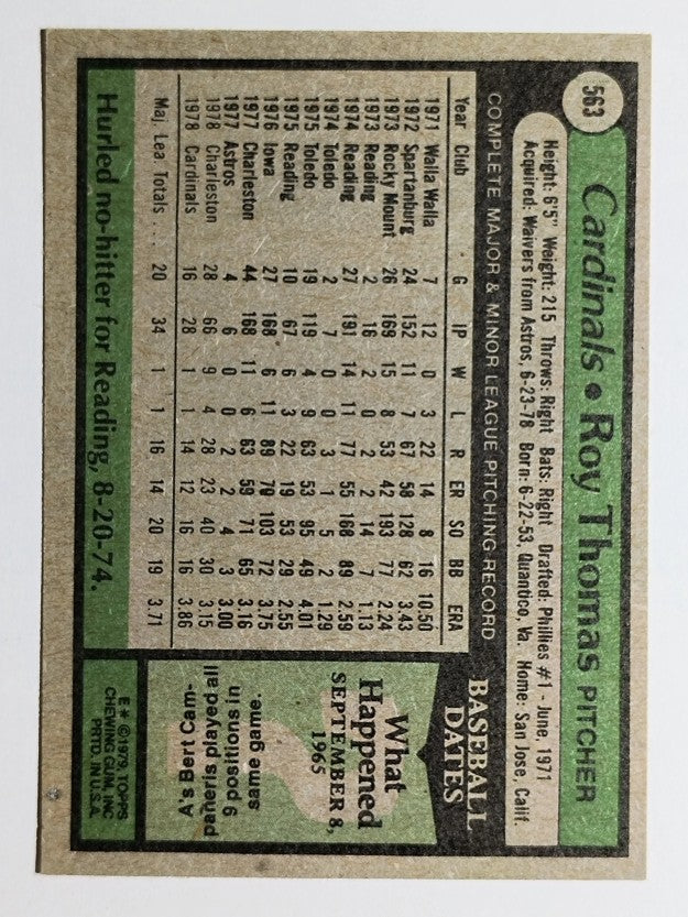 1979 Topps #563 Roy Thomas (EXMT)