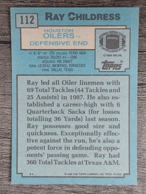 1988 Topps #112 Ray Childress