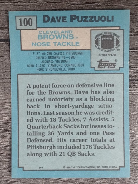 1988 Topps #100 Dave Puzzuoli