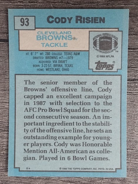 1988 Topps #93 Cody Risien