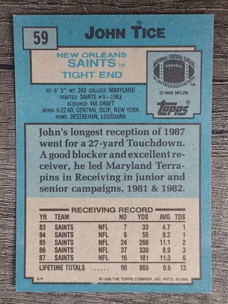 1988 Topps #59 John Tice RC
