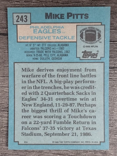 1988 Topps #243 Mike Pitts