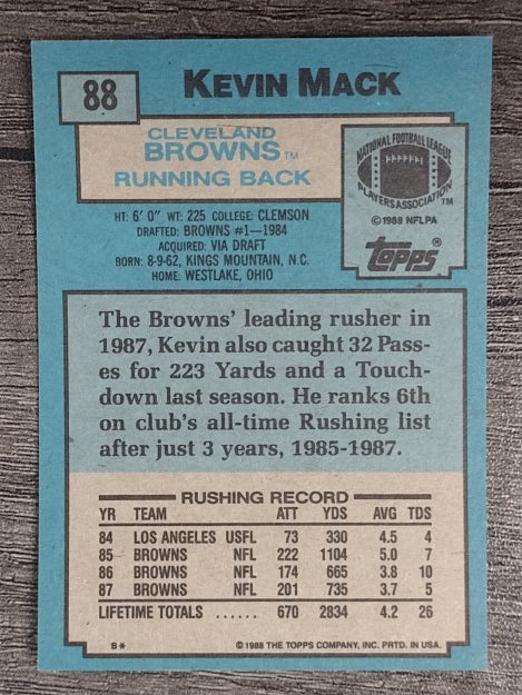 1988 Topps #88 Kevin Mack