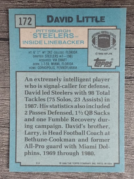 1988 Topps #172 David Little RC
