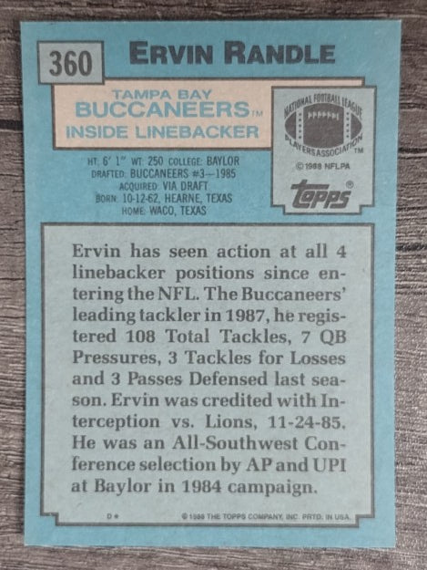 1988 Topps #360 Ervin Randle