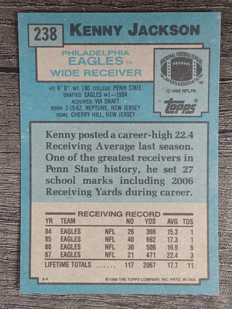 1988 Topps #238 Kenny Jackson