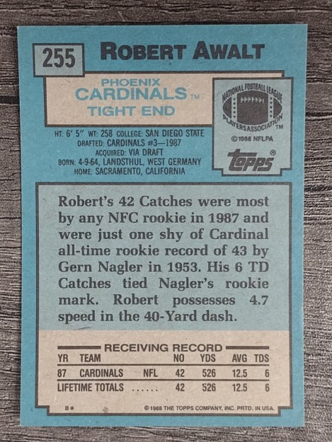 1988 Topps #255 Robert Awalt RC