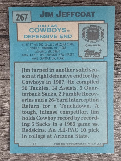 1988 Topps #267 Jim Jeffcoat