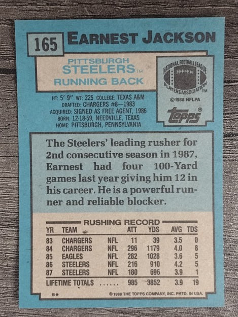 1988 Topps #165 Earnest Jackson