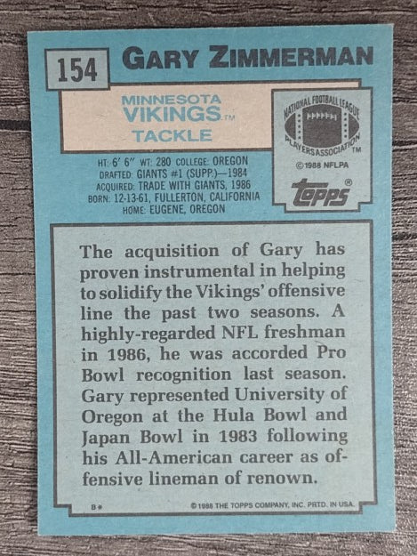 1988 Topps #154 Gary Zimmerman