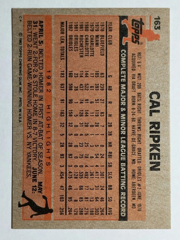 1983 Topps #163 Cal Ripken