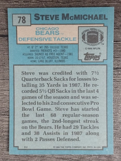 1988 Topps #78 Steve McMichael