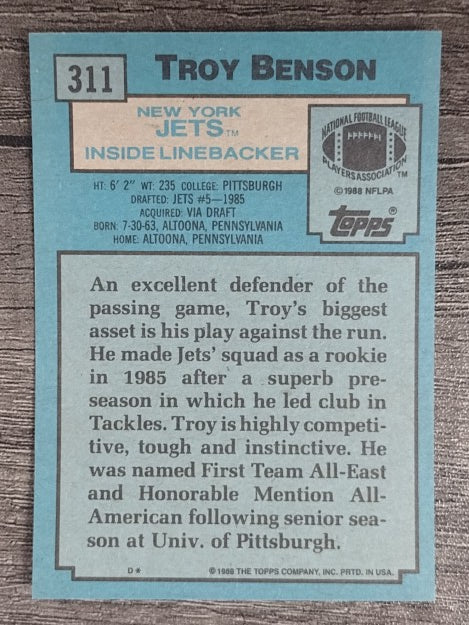 1988 Topps #311 Troy Benson RC