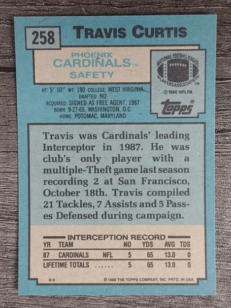 1988 Topps #258 Travis Curtis RC