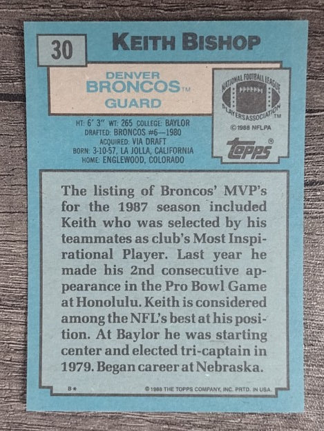1988 Topps #30 Keith Bishop