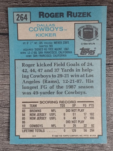 1988 Topps #264 Roger Ruzek RC