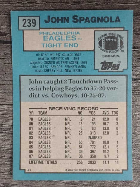 1988 Topps #239 John Spagnola