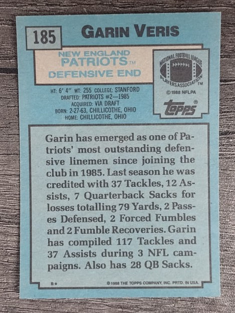 1988 Topps #185 Garin Veris