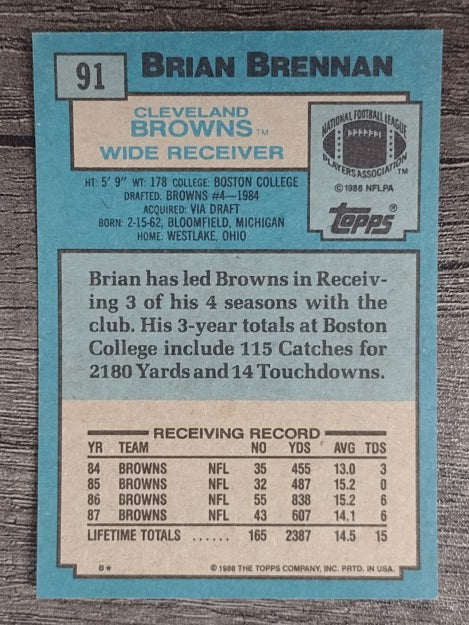 1988 Topps #91 Brian Brennan